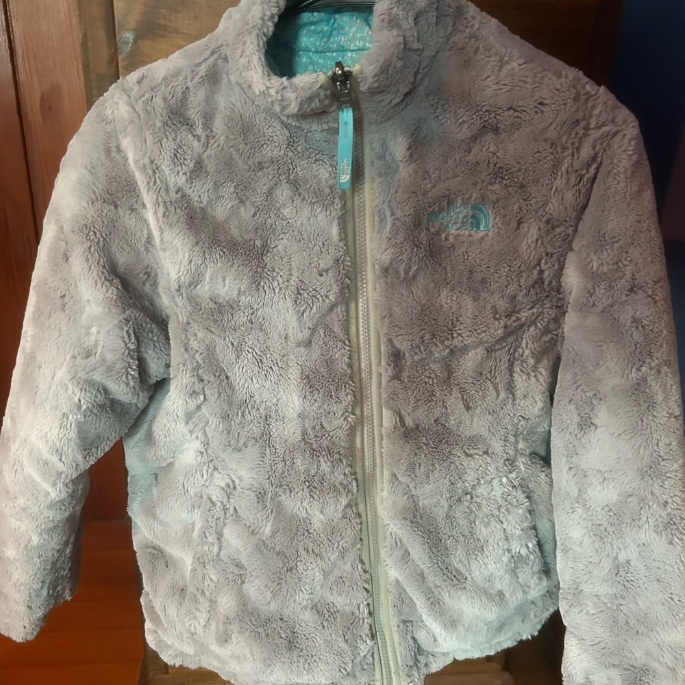 The North Face Kids' Light Gray Fleece Jacket size 14/16